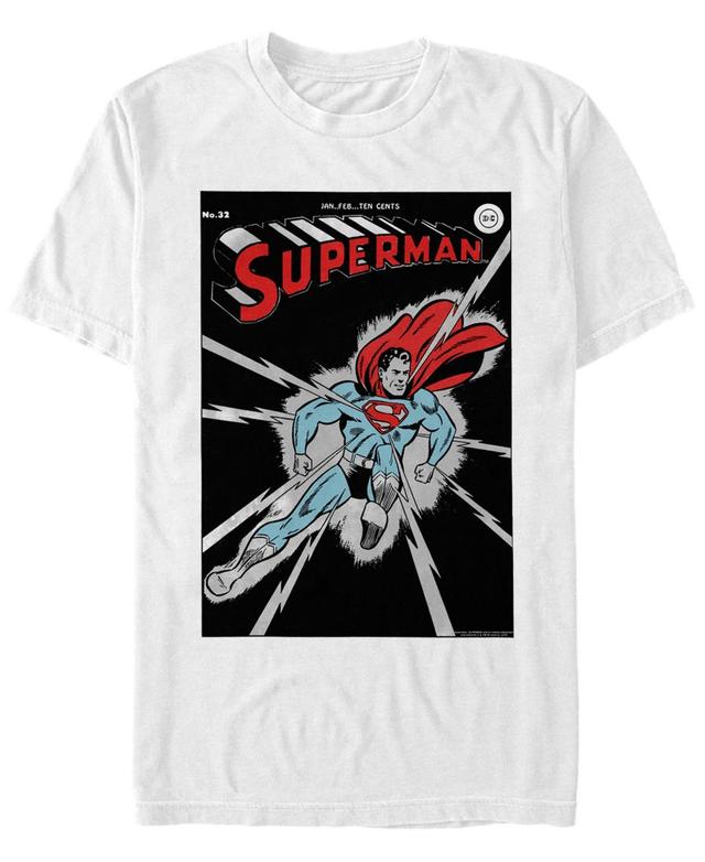 Fifth Sun Dc Mens Superman Lightning Comic Cover Short Sleeve T-Shirt Product Image