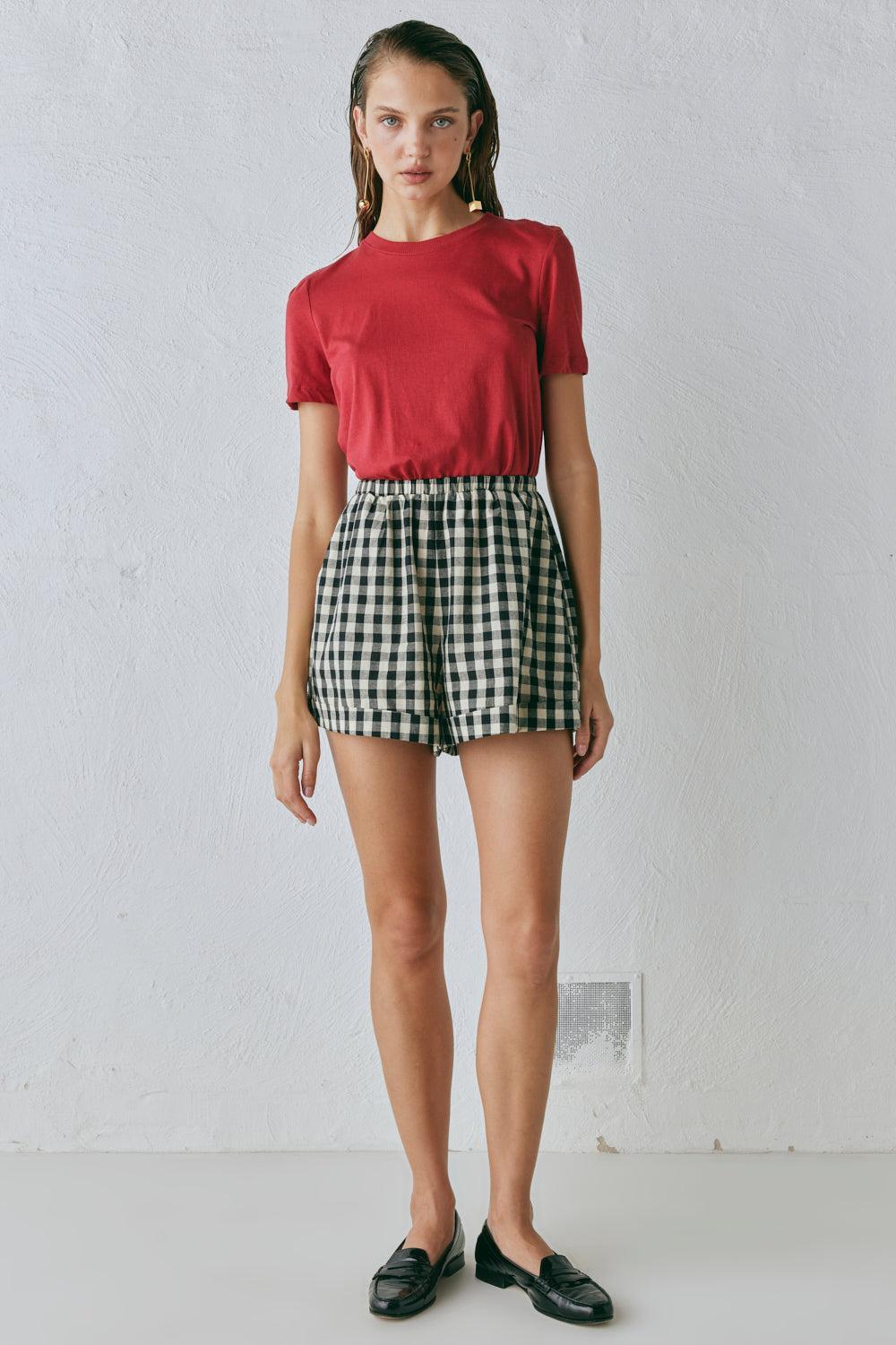 Freda Shorts Black Check Product Image