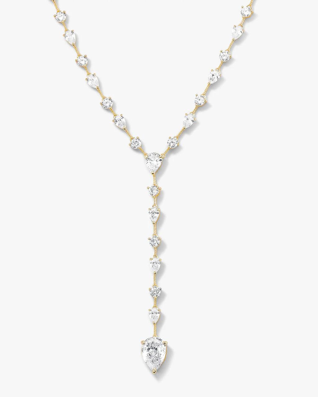 "F-ing Gorgeous" Lariat - Gold|White Diamondettes Product Image