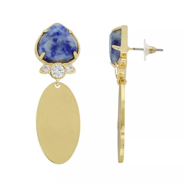 PANNEE BY PANACEA Gold Tone Stone Oval Drop Earrings, Womens, Blue Product Image