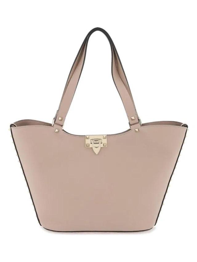 Small Rockstud Tote Bag In Neutro Product Image