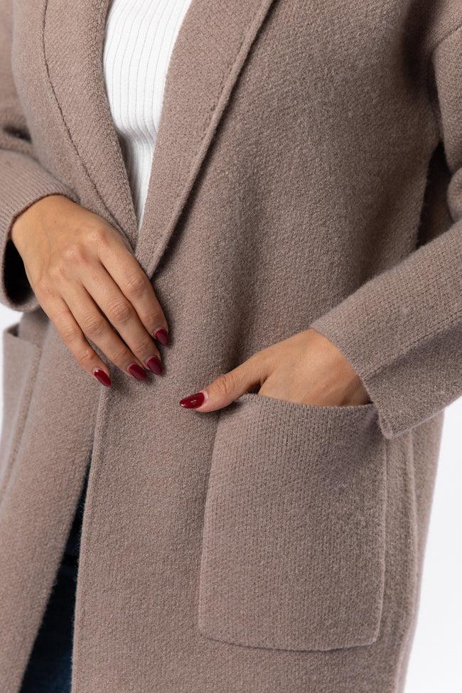 Go Where You Choose Taupe Long Cardigan SALE product image