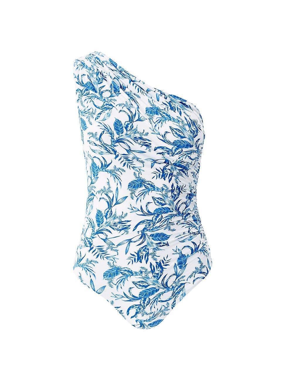 Womens Arizona Botanical Ruched One-Piece Swimsuit Product Image