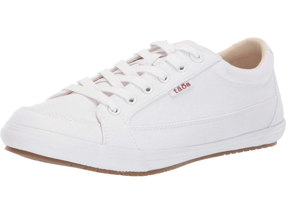 Taos Footwear Moc Star (White Softy Canvas) Women's Lace up casual Shoes Product Image