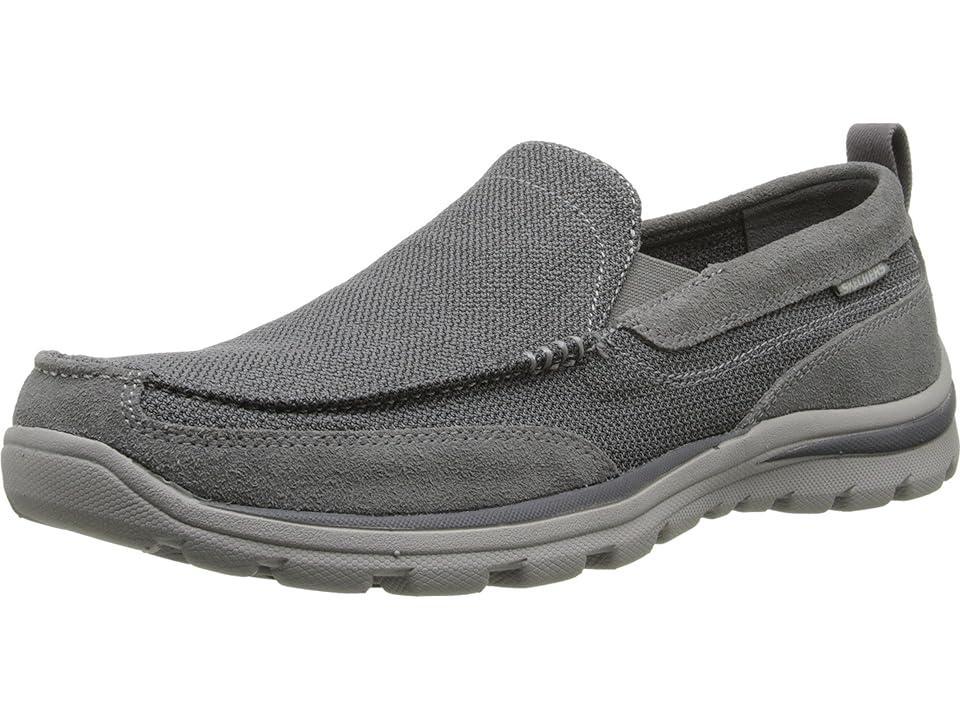 SKECHERS Relaxed Fit Superior - Milford (Charcoal/Gray) Men's Slip on Shoes Product Image