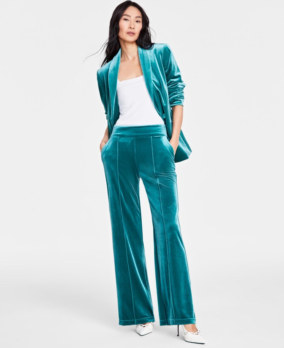 I.n.c. International Concepts Womens High-Rise Velvet Wide-Leg Pants, Created for Macys product image