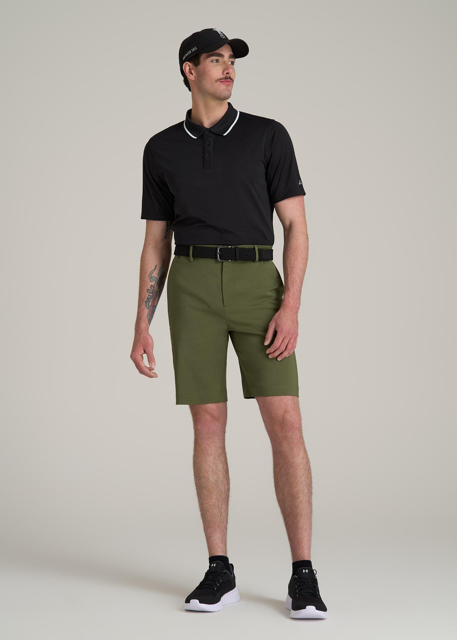 Tech Chino Shorts for Tall Men in Bright Olive Male Product Image