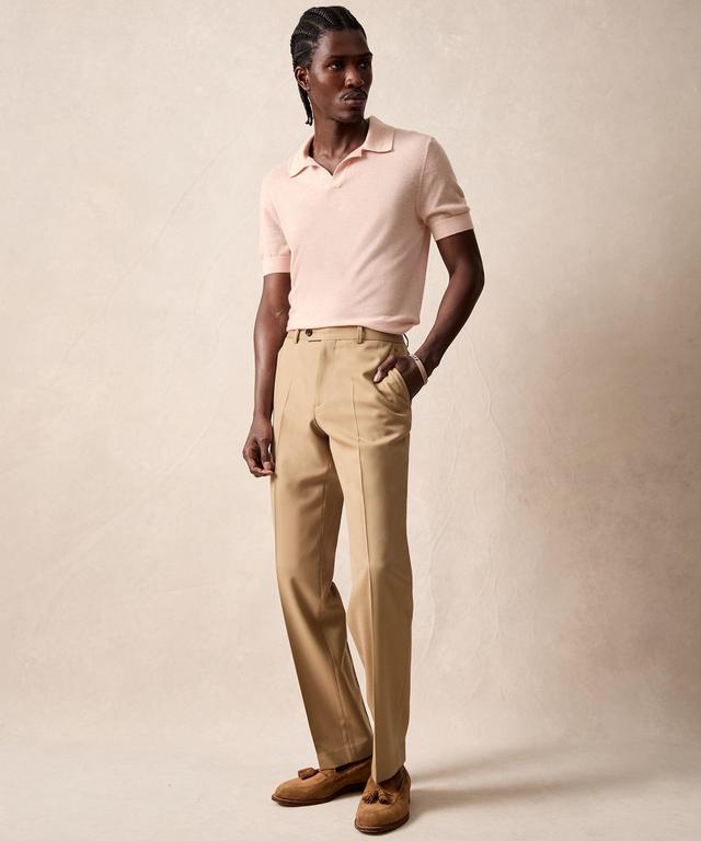 Italian Gabardine Sutton Trouser in Khaki Product Image