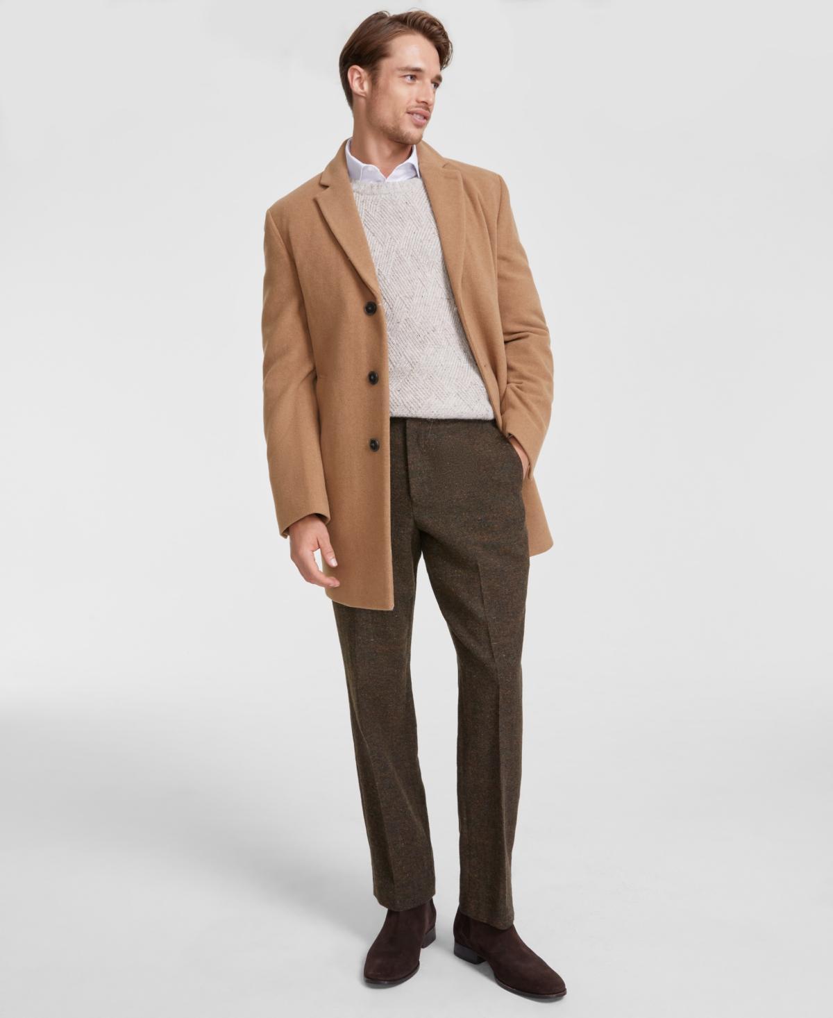 Calvin Klein Mens Prosper Wool-Blend Slim Fit Overcoat Product Image