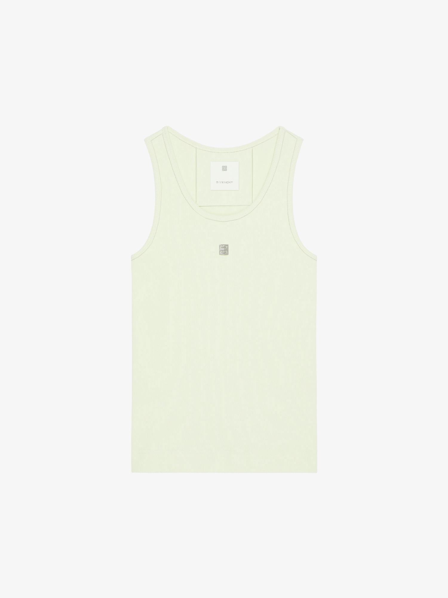 Slim fit tank top in cotton with 4G detail Product Image