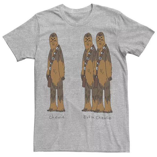 Mens Star Wars Chewie & Extra Chewie Tee Athletic Grey Product Image