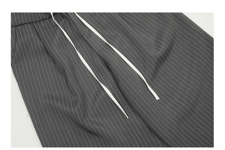 Low Waist Striped Wide Leg Pants Product Image