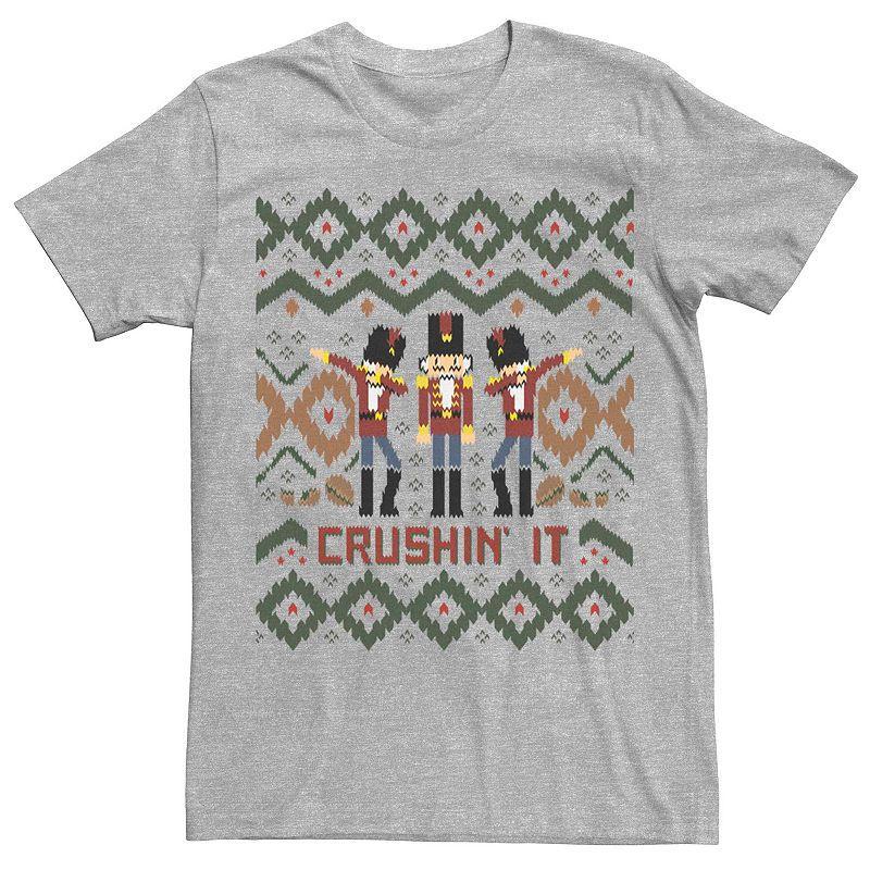 Mens Nut Crackers Ugly Christmas Graphic Tee Athletic Grey Product Image