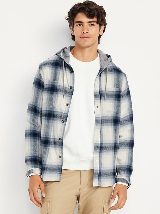 Hooded Flannel Shirt Product Image