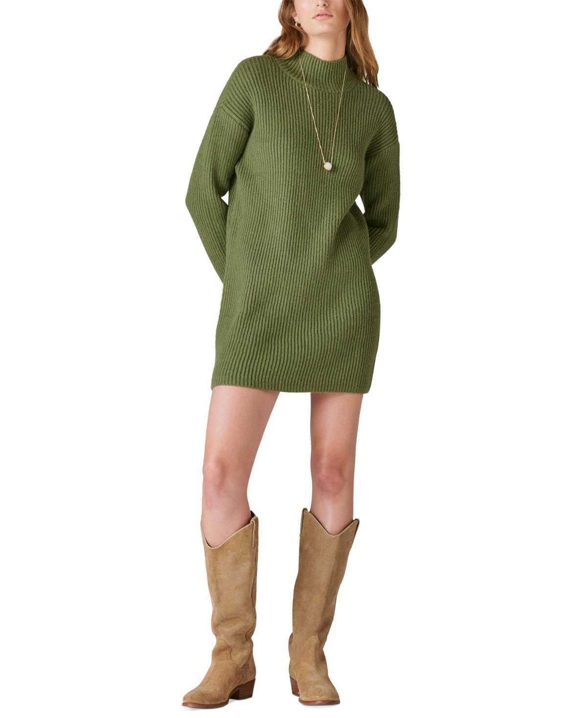 Lucky Brand Womens Mock Neck Knit Sweater Dress Product Image