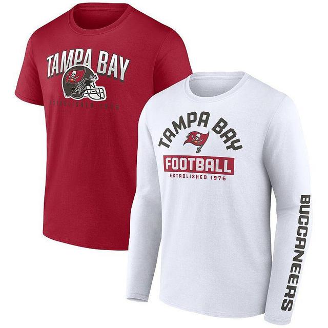 Mens Fanatics Red Tampa Bay Buccaneers Long and Short Sleeve Two-Pack T-shirt - Red Product Image