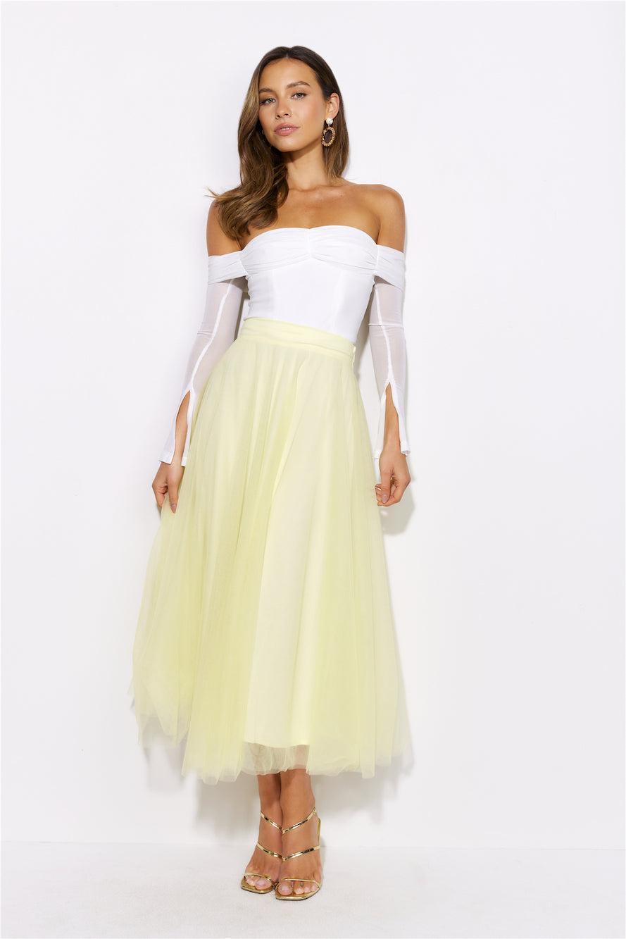 Keeping It Smart Midi Skirt Yellow Product Image