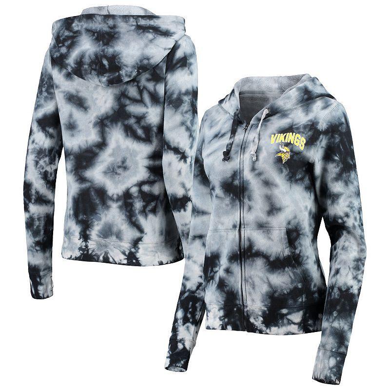 Womens New Era Minnesota Vikings Tie-Dye Fleece Full-Zip Hoodie Product Image