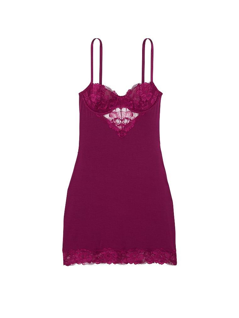 Modal & Lace Cupped Mini Slip Dress Product Image