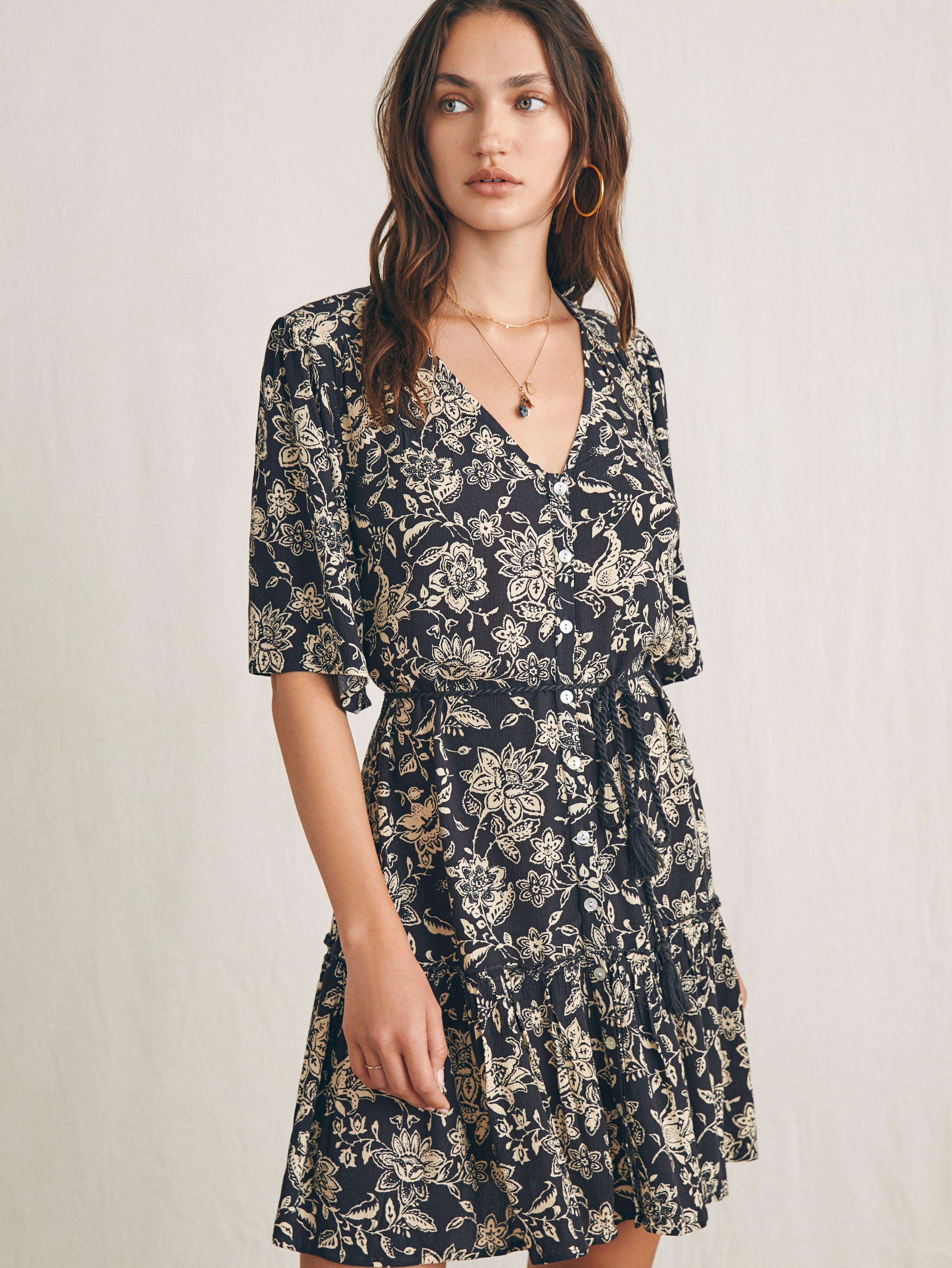 Orinda Mini Dress - Charcoal Chiyoda Floral Female Product Image