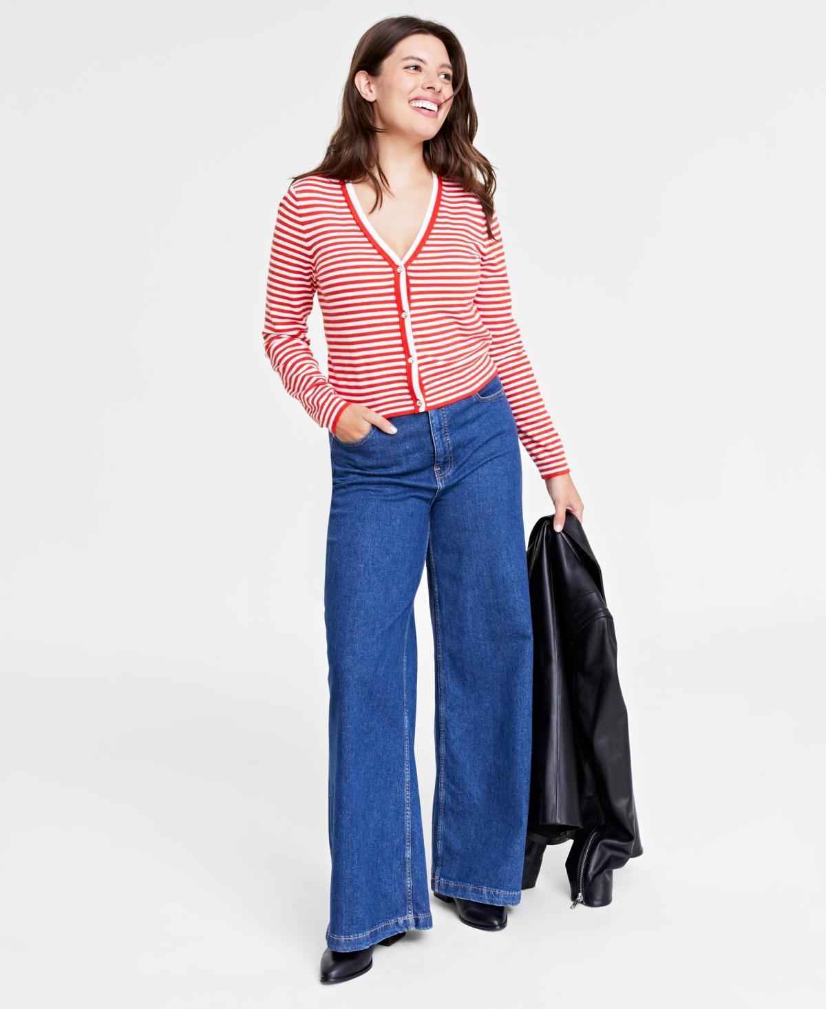 On 34th Womens Tipped V-Neck Cardigan, Created for Macys Product Image