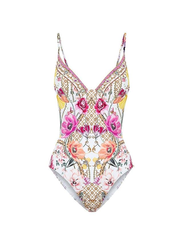 Womens Floral One-Piece Swimsuit Product Image