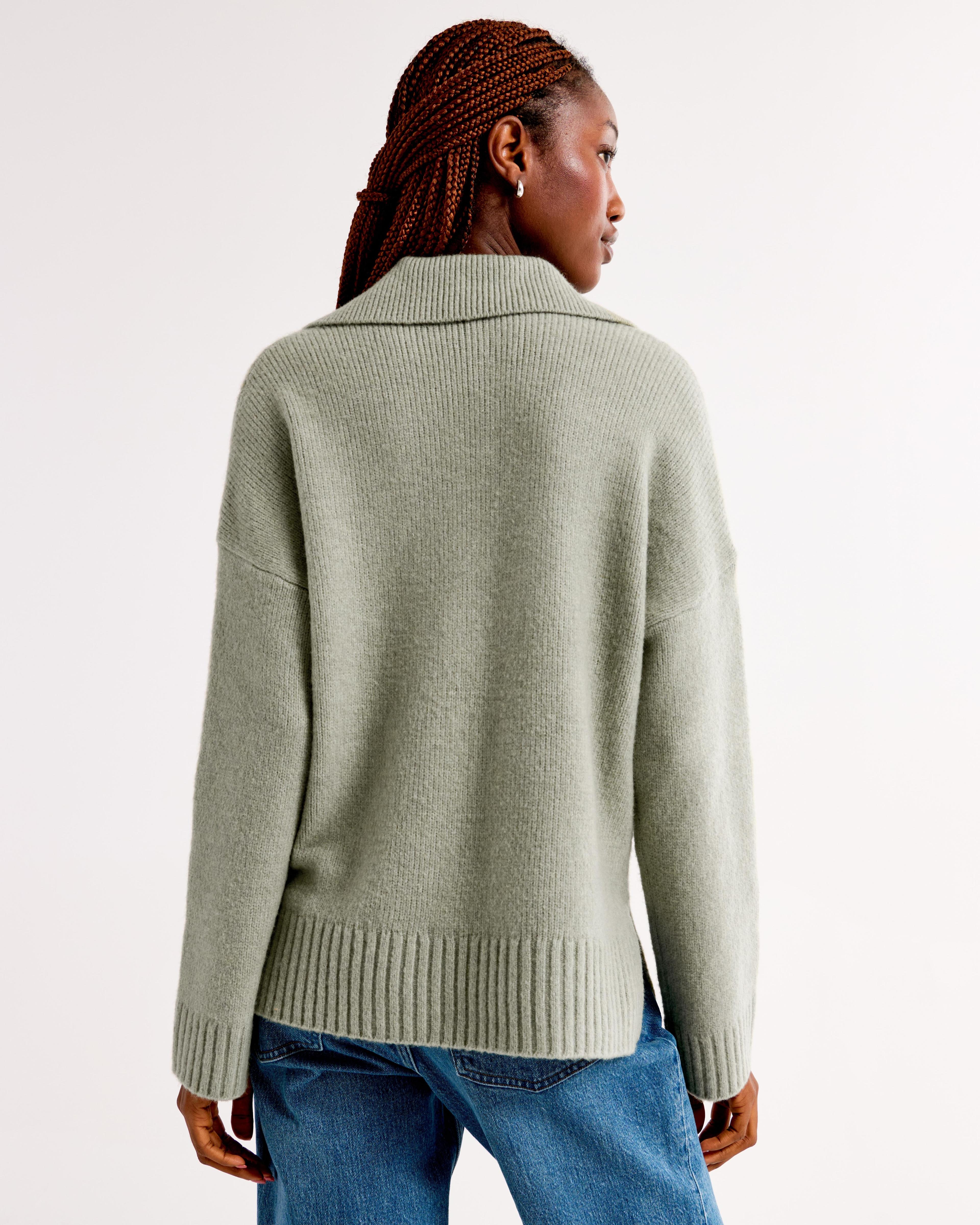 Notch-Neck Collared Sweater Product Image