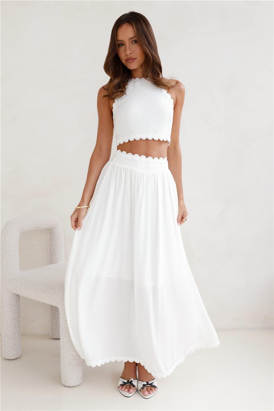 Linked Together Maxi Skirt White Product Image