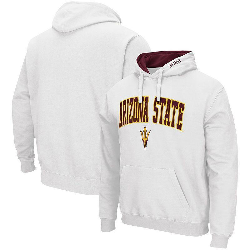 Mens Colosseum White Arizona State Sun Devils Arch & Logo 3.0 Pullover Hoodie Product Image