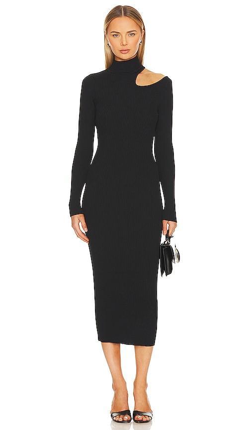 Bardot Ainsley Cutout Long Sleeve Turtleneck Rib Sweater Dress Product Image