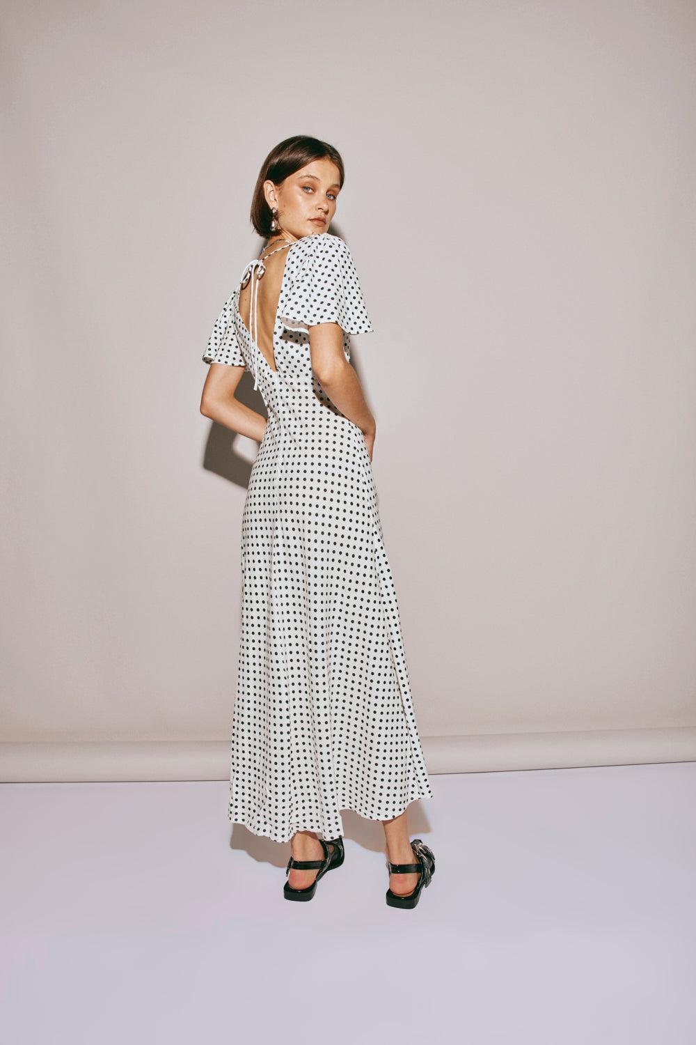 Summer Nostalgia Bias Cut Midi Dress White Product Image