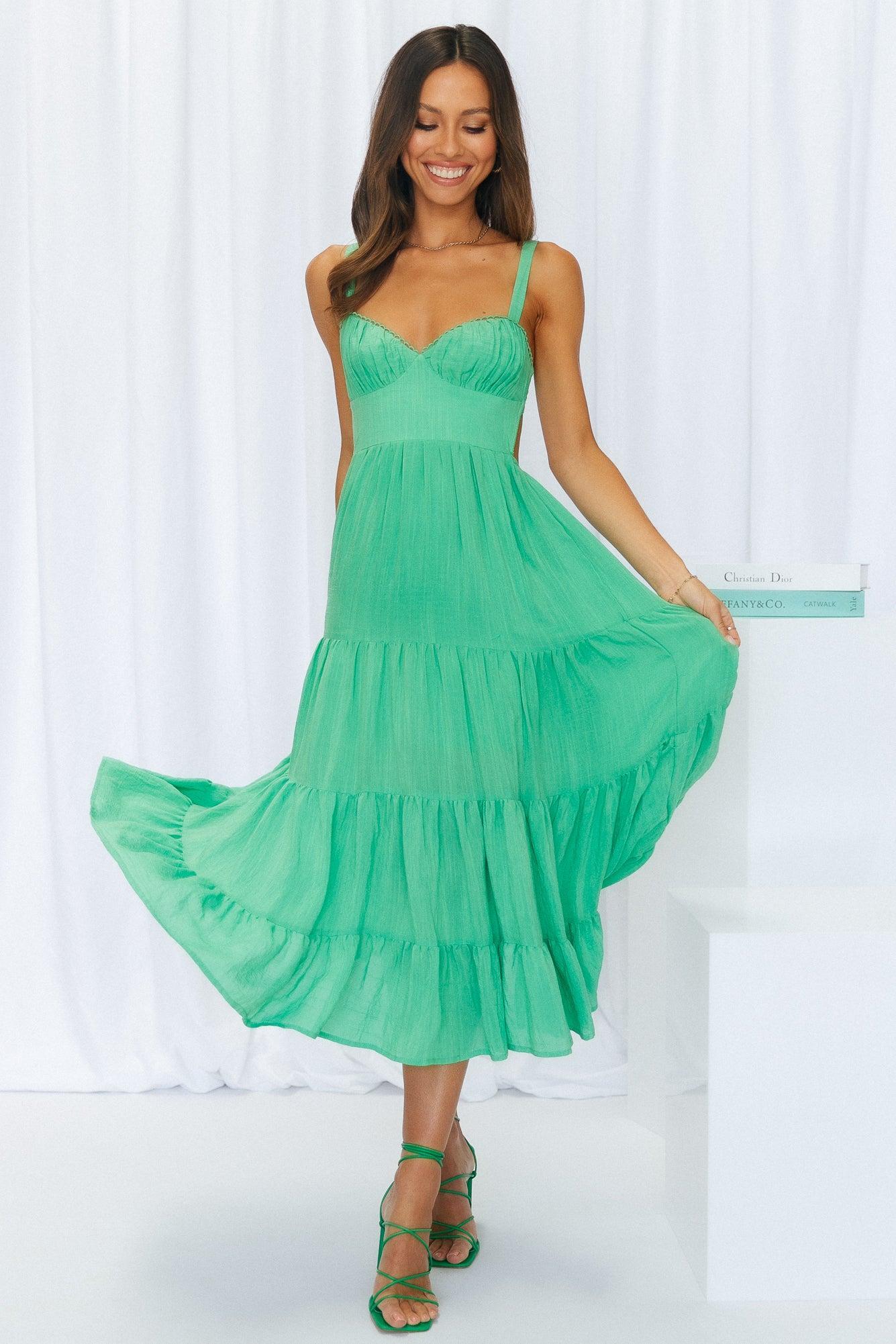 Freshly Brewed Midi Dress Green Product Image