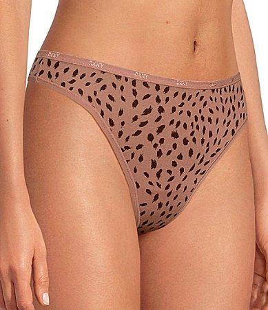 DKNY by Donna Karan Microfiber Animal Stroke Print Thong Panty Product Image