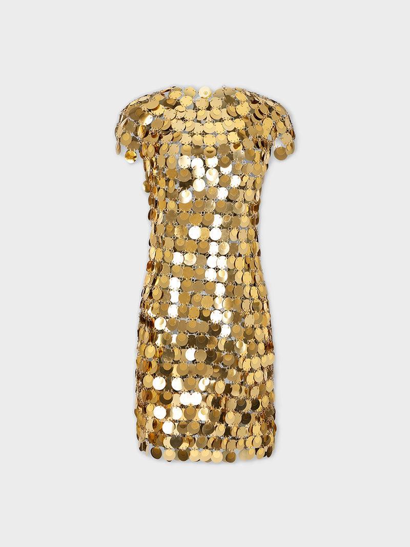 THE ICONIC GOLD SPARKLE DISCS DRESS Product Image