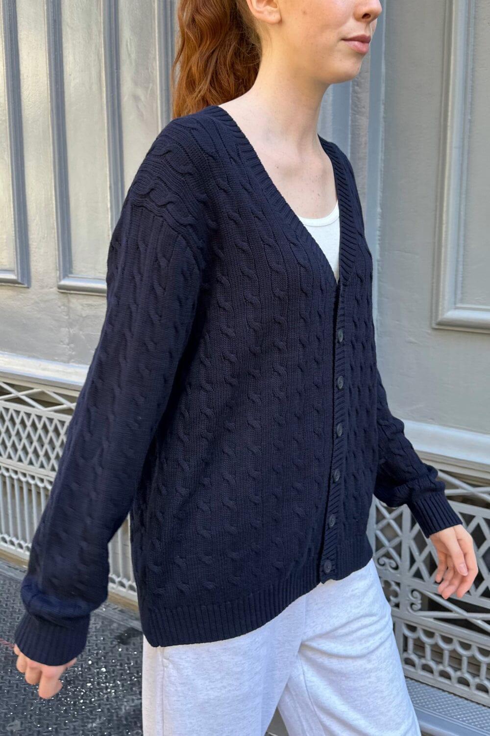 Amber Cotton Cable Knit Cardigan Product Image