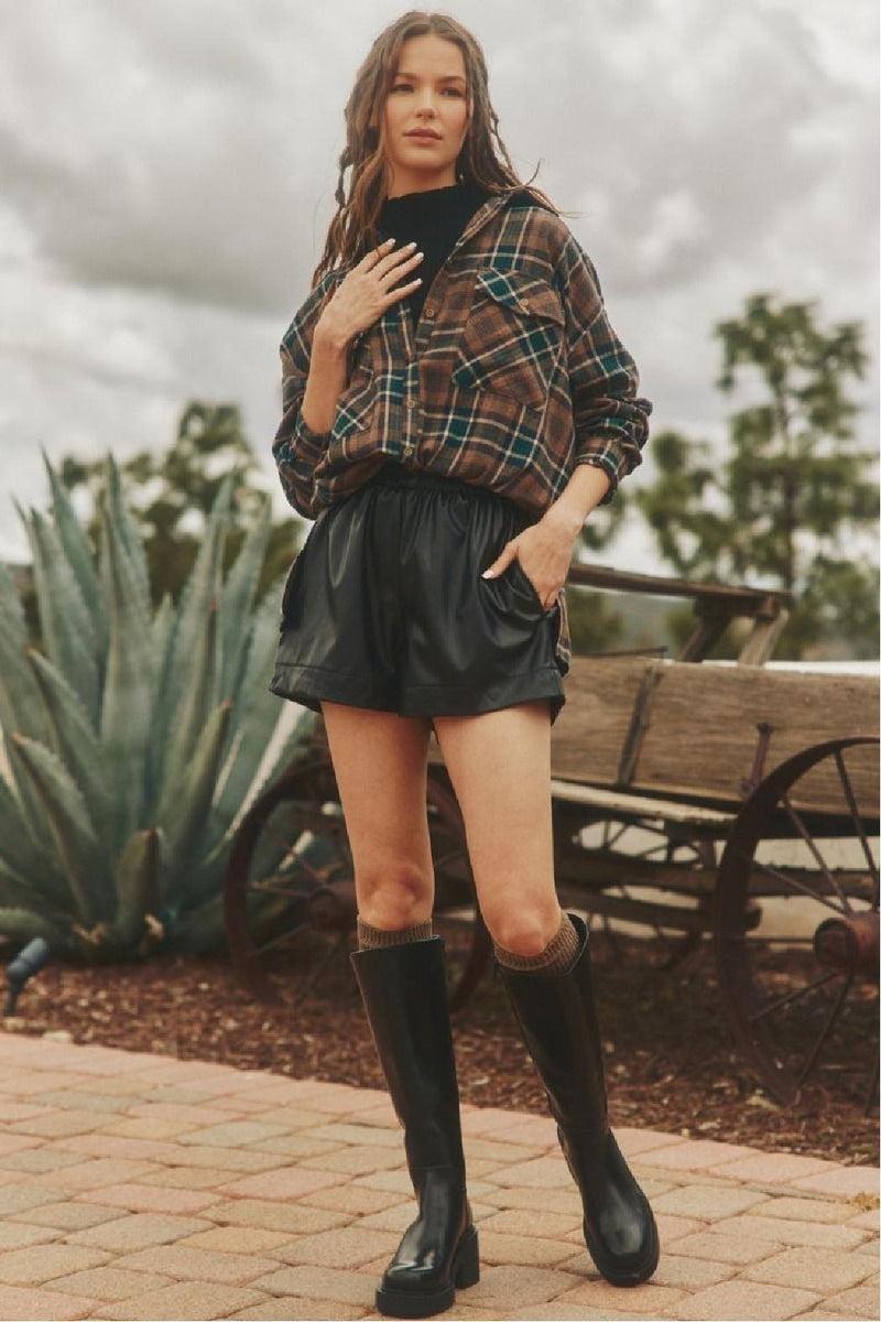 Faux Leather Shorts Product Image