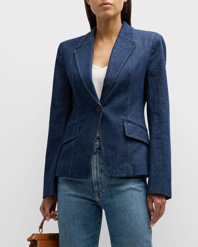 PAIGE Carmen Stretch Cotton Denim Blazer Product Image