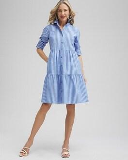 Poplin Stripe Shirt Dress Product Image