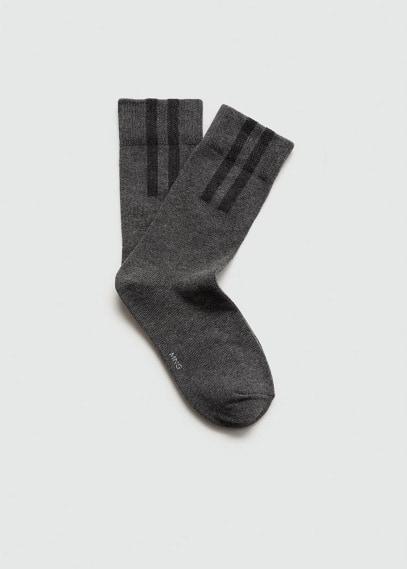 MANGO MAN - Striped cotton socks greyMen Product Image