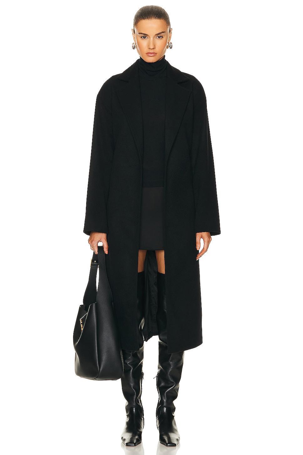 NILI LOTAN Fabien Wrap Coat Black. (also in M). Product Image