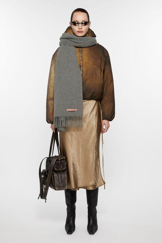 Fringe wool scarf - oversized Product Image