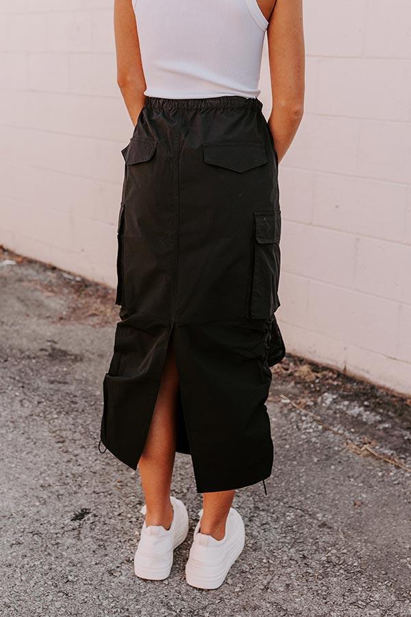 Cool Energy Cargo Midi Skirt in Black Product Image