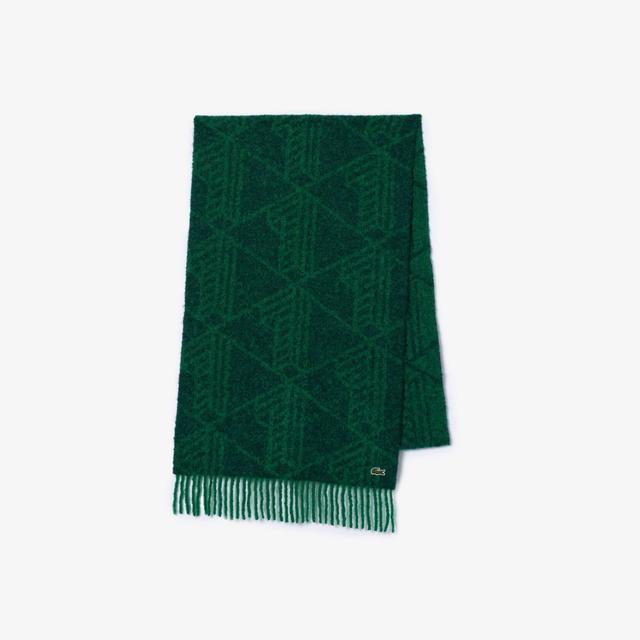 Wool Monogram Jacquard Fringed Scarf Product Image