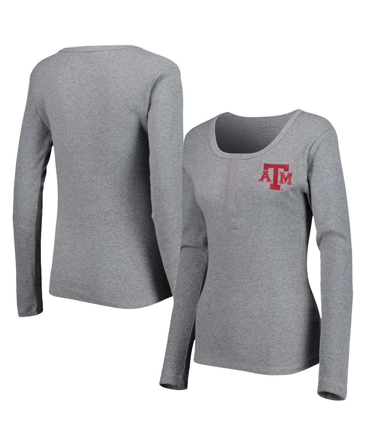 Womens Gray Texas A&M Aggies Harper Henley Long Sleeve T-Shirt Product Image