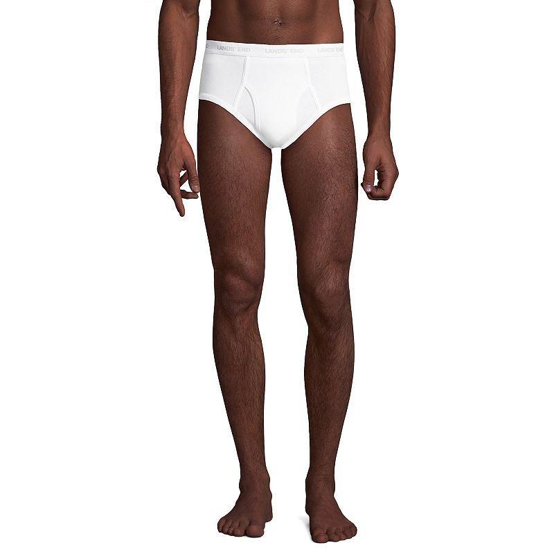 Big & Tall Lands End 3-pack Knit Briefs, Mens White Product Image