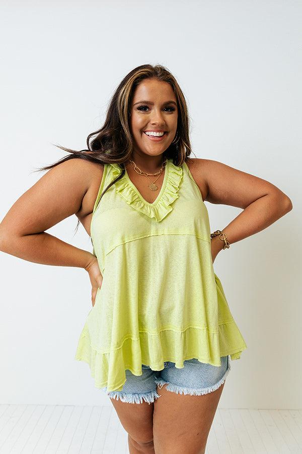 Sunshine Needed Shift Top In Lime Curves Product Image