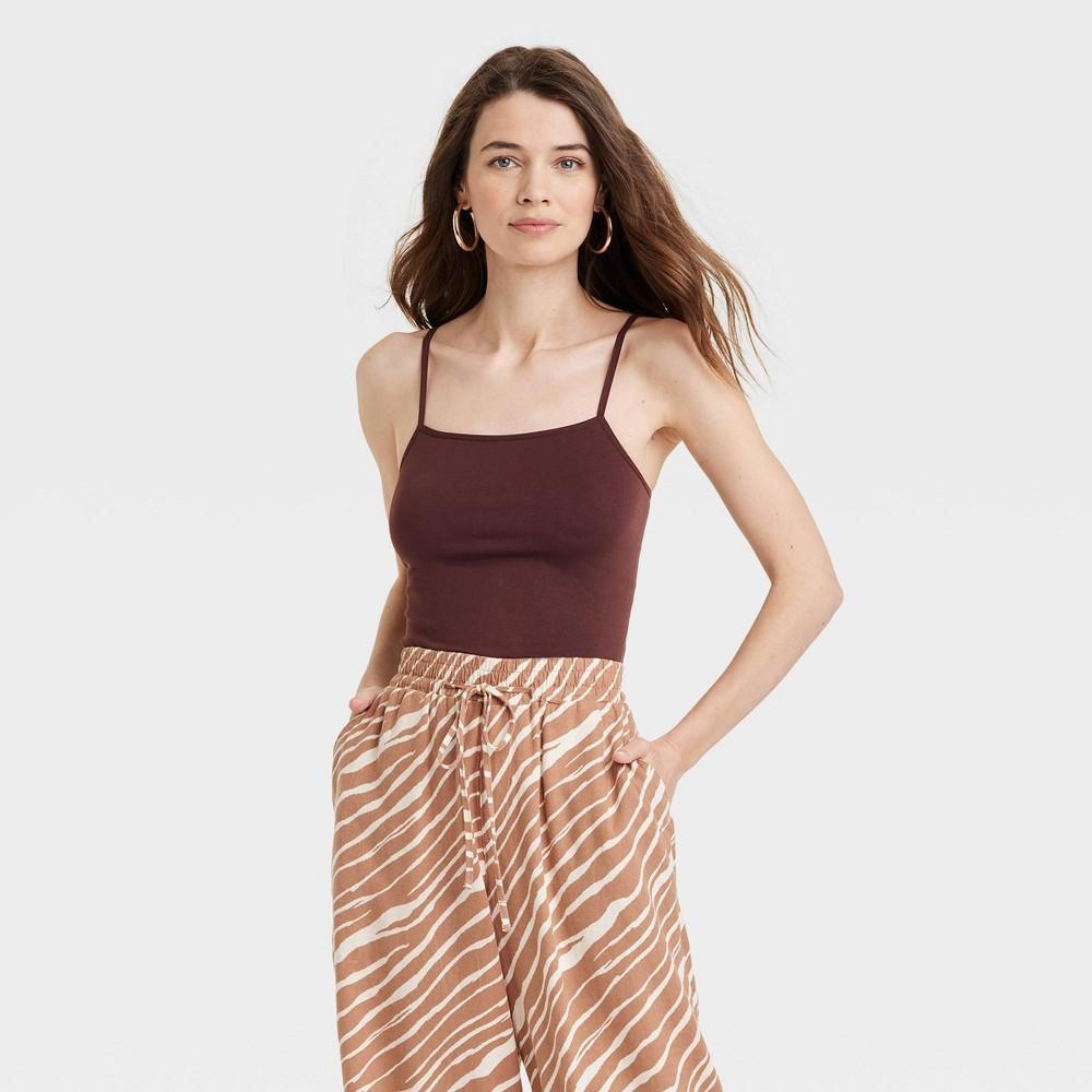 Womens Easy Seamless Cami - A New Day Dark Brown L Product Image