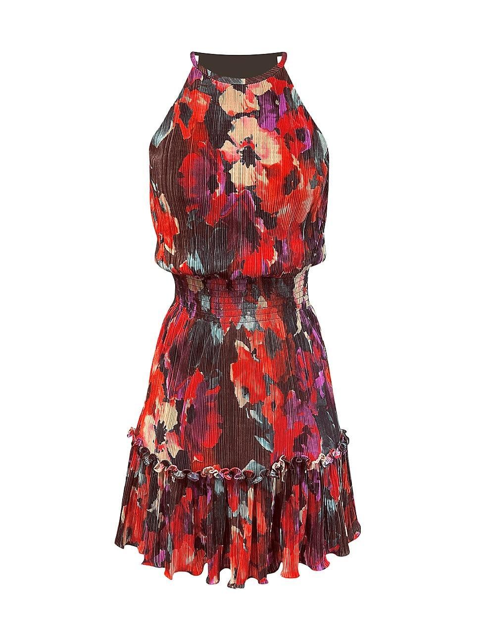 Dress the Population Kaylee Floral Pliss Minidress Product Image