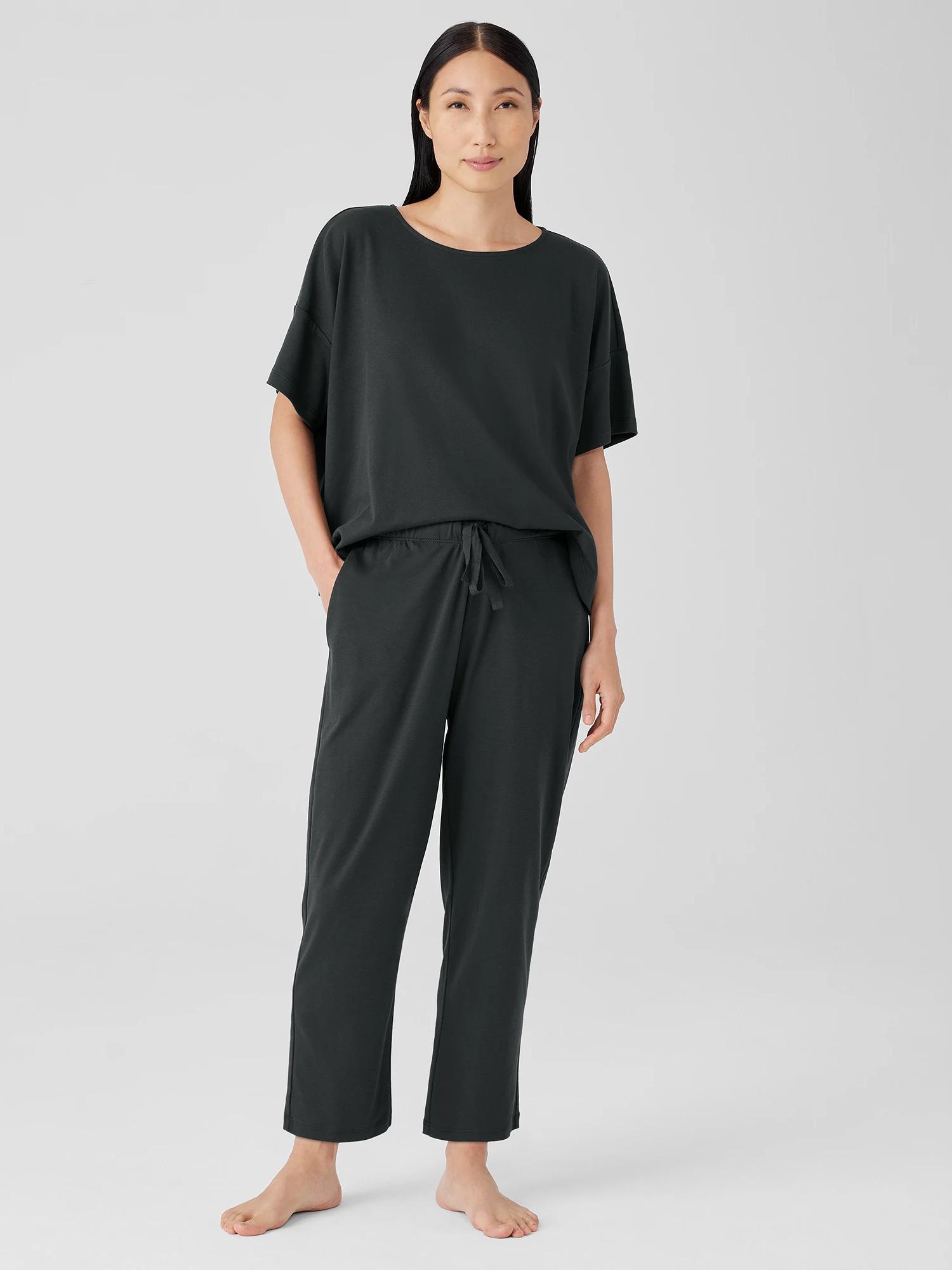 EILEEN FISHER Organic Cotton Interlock Slouchy Sleep Pantfemale Product Image