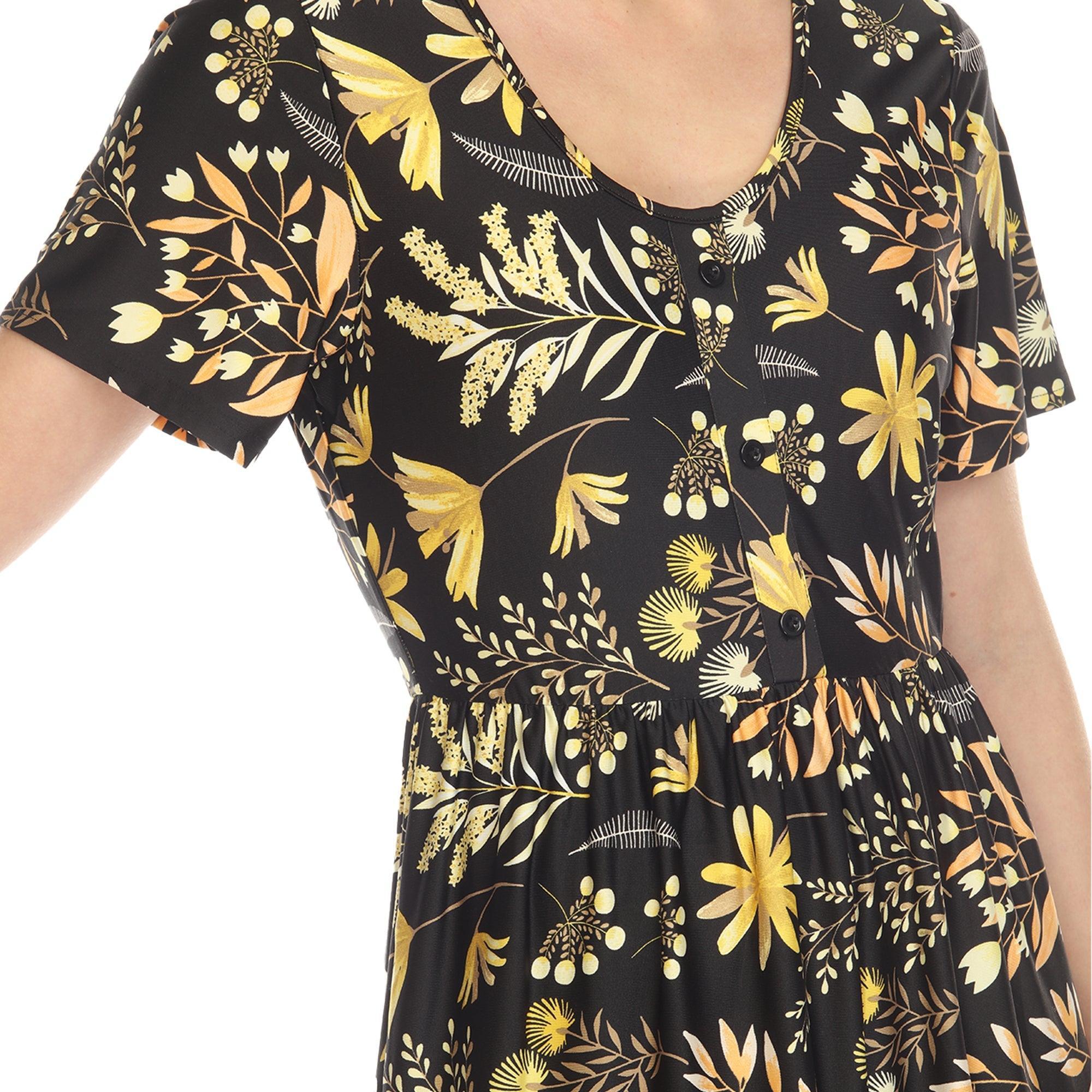 Floral Short Sleeve Knee Length Dress Product Image